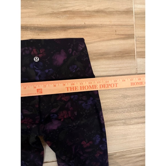 Lululemon Wunder Under High Rise Leggings Size 4 Floral Purple Blue 25 Inseam - Picture 6 of 6